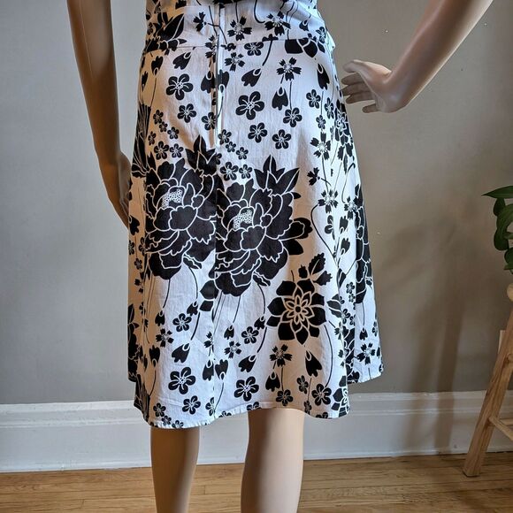 Vintage Y2K Be Smart Strapless Mini Dress Floral Belted Cotton Twee Size 10 - Picture 8 of 9